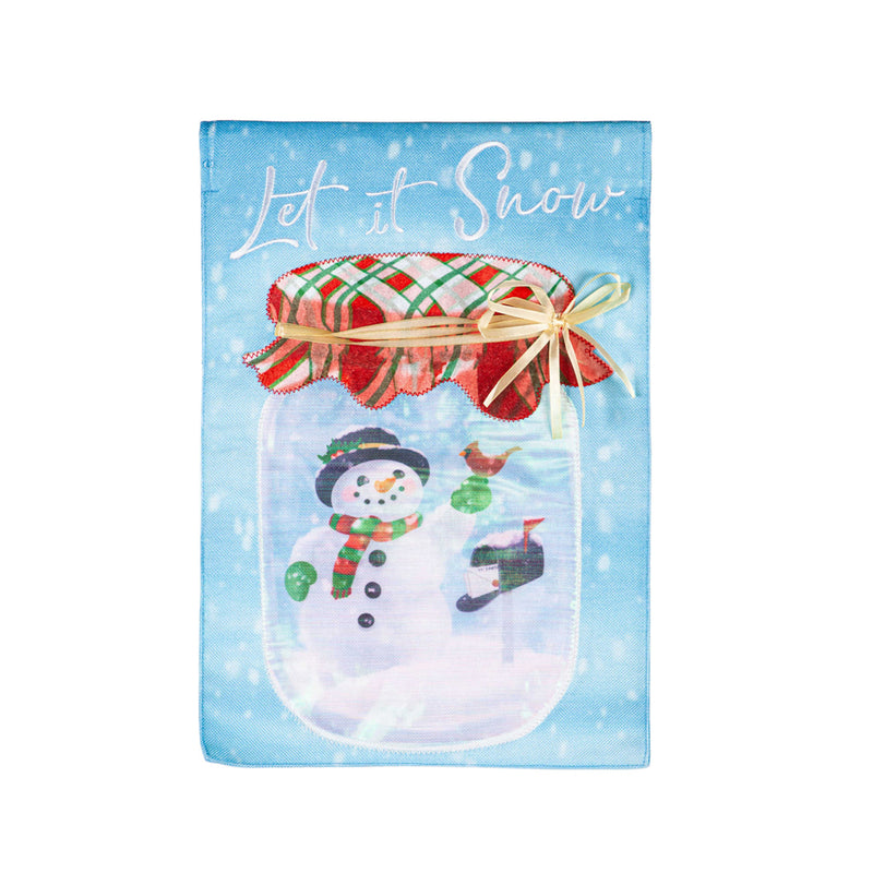 Let it Snow Snowman Burlap House Flag,13b11233