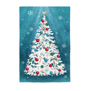 White Christmas Tree Burlap House Flag,13b11330