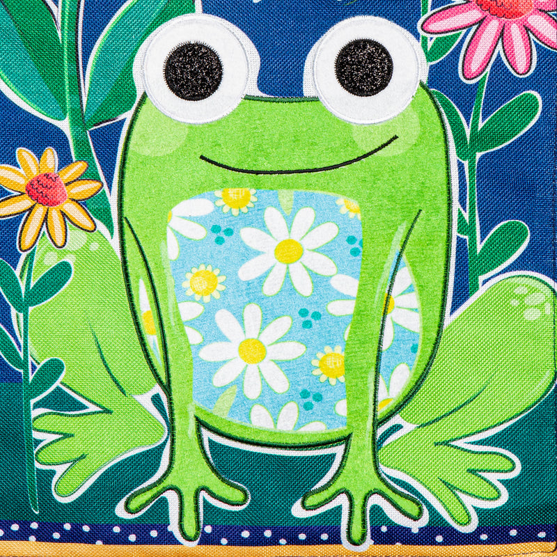 Welcome Friends Frog  Burlap House Flag,13b11753