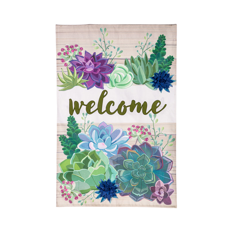 Succulent Burlap House Flag,13b11917