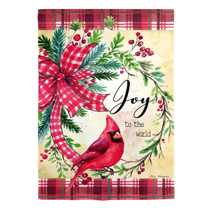 Cardinal Joy Burlap House Flag,13b12175