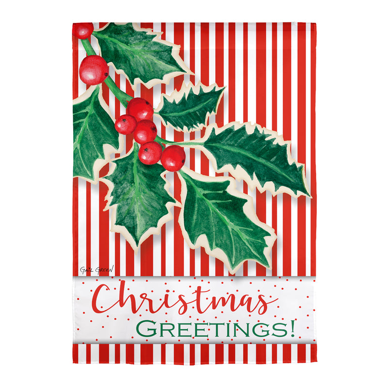 Christmas Greetings Burlap House Flag,13b12223