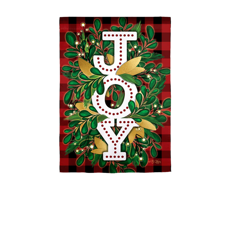 Holiday Joy Burlap House Flag,13b12406