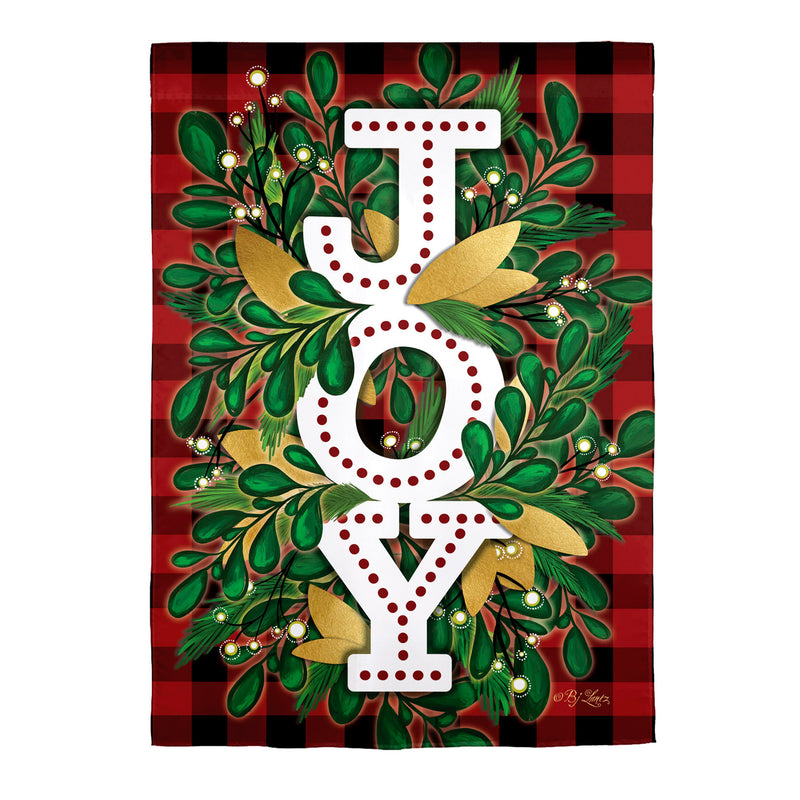 Holiday Joy Burlap House Flag,13b12406