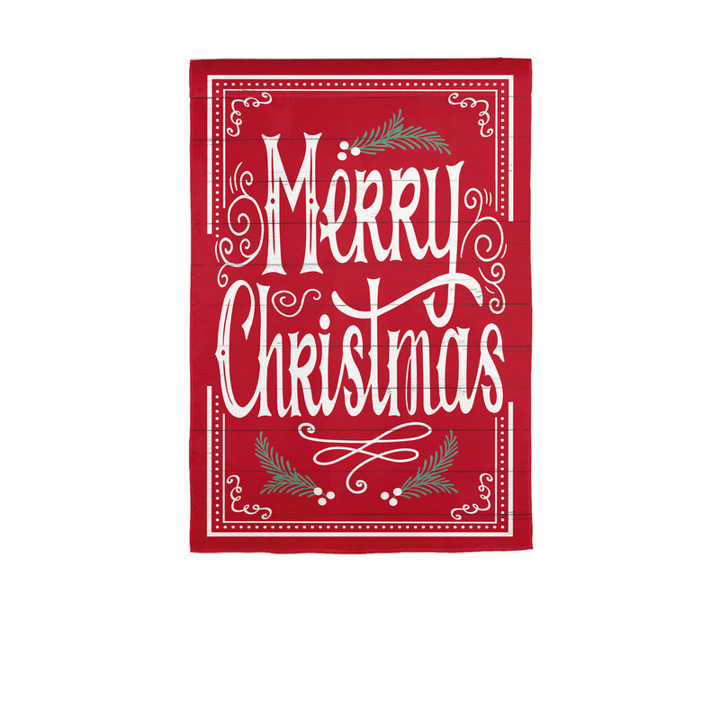 Quaint Merry Christmas Sign Burlap House Flag,13b12451