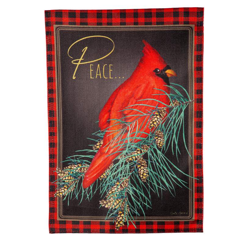 Cardinal Peace Burlap House Flag,13b12496