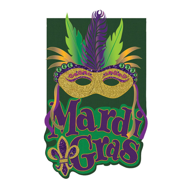 Mardi Gras Mask House Burlap Flag,13b4888bl