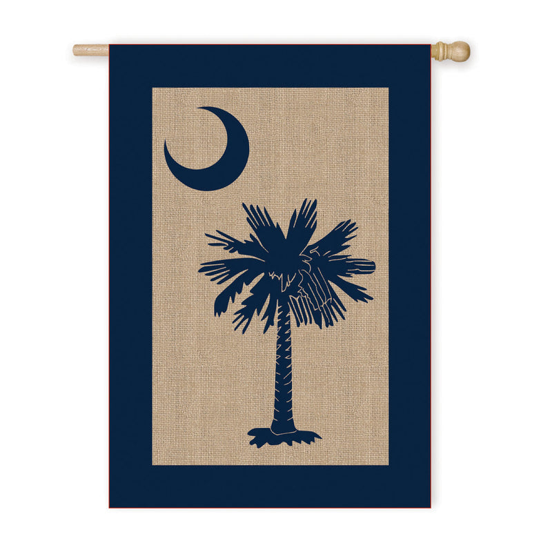 Evergreen Flag,South Carolina Palmetto House Burlap Flag,0.25x28x44 Inches
