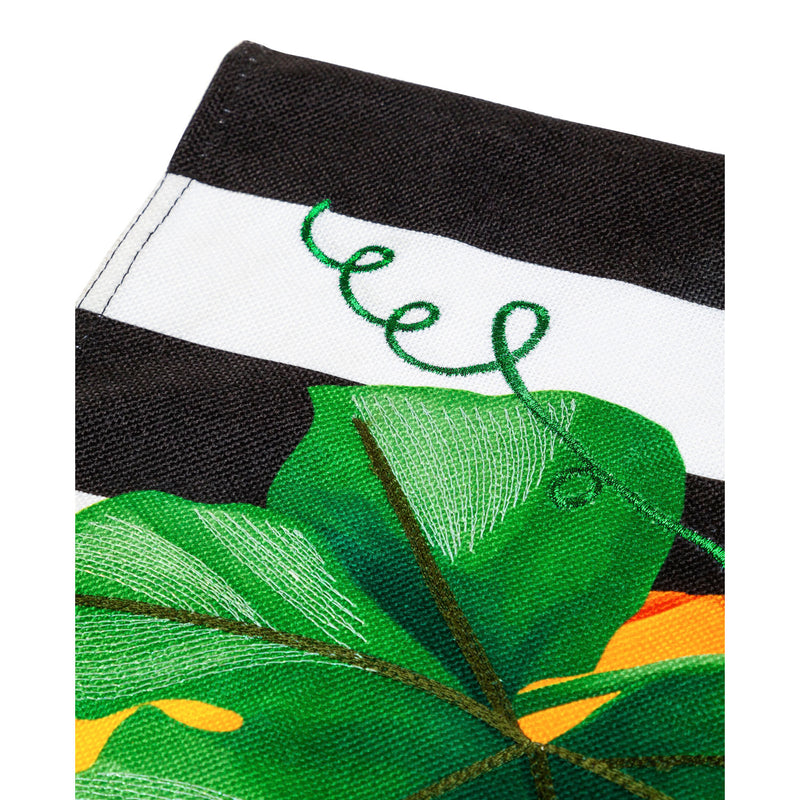Pumpkin Stripe House Burlap Flag,13b9898