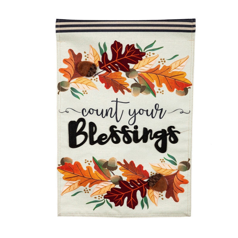 Count Your Blessings House Burlap Flag,13b9931