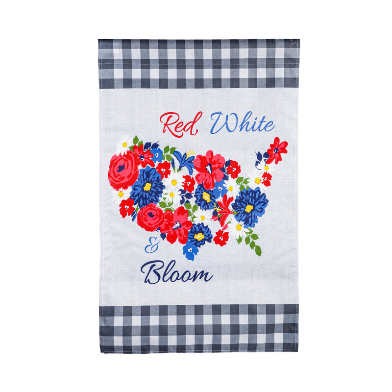 (Meadow Creek)Red, White, Bloom, House Burlap,13b9946