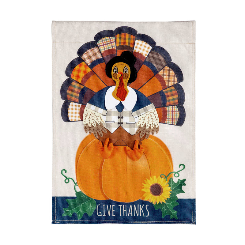 Patterned Turkey House Burlap Flag,13b9948