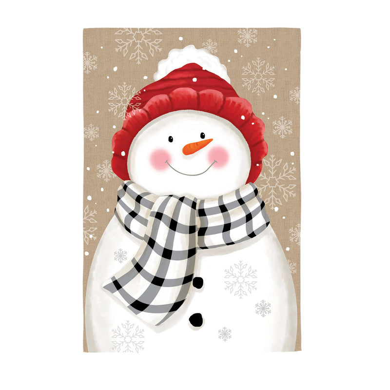 Winter Cheer Snowman House Textured Suede Flag,13es10101