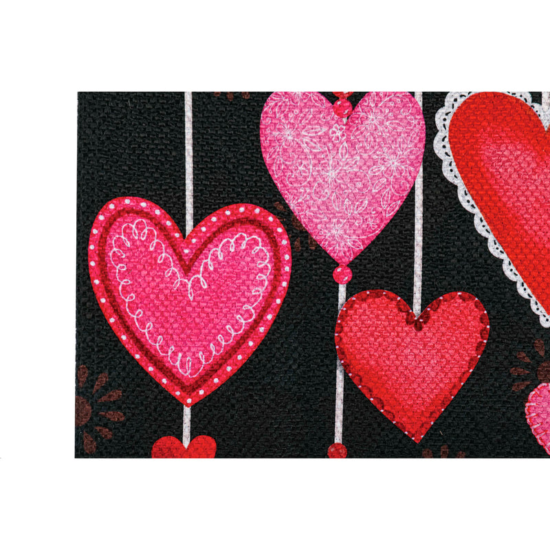 Hanging Love Hearts House Textured Suede, 43"x29"inches