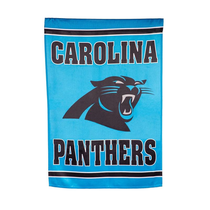 Embossed Suede Flag, House Size, Carolina Panthers,13es3804