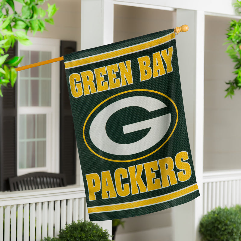 Embossed Suede Flag, House Size, Green Bay Packers,13es3811