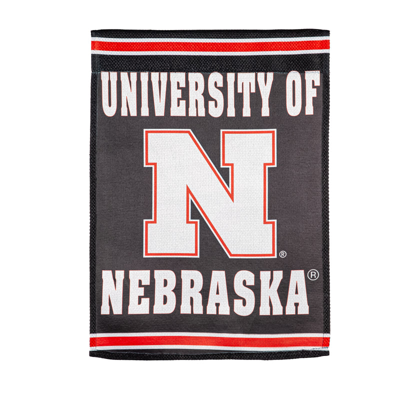 Embossed Suede Flag, House Size, University of Nebraska,13es949