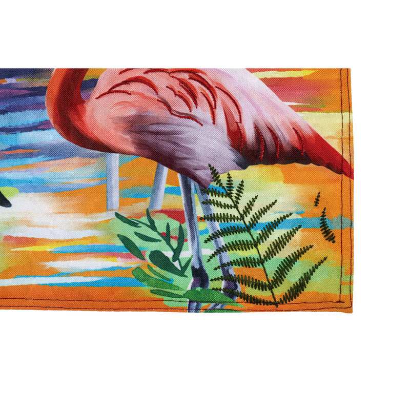 Flamingo Grouping House Linen Flag, 44"x28"inches