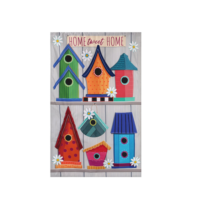 Ornate Birdhouses House Linen Flag,13l10349