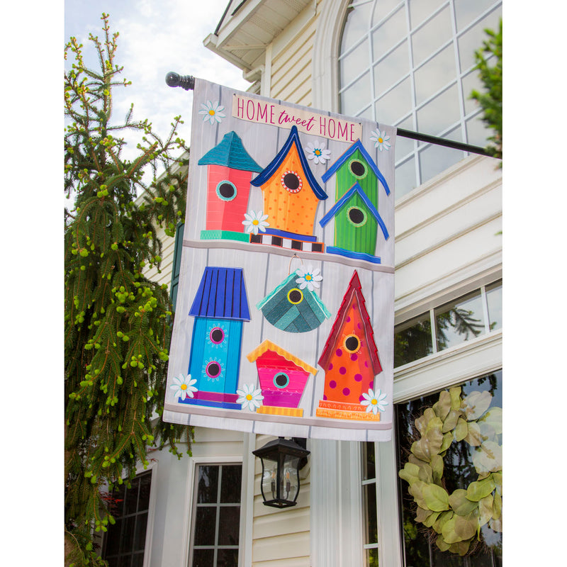 Ornate Birdhouses House Linen Flag,13l10349