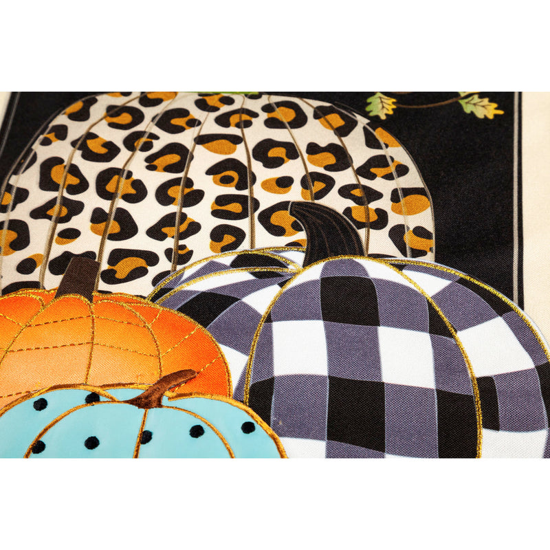 Mixed Print Pumpkins House Linen Flag,13l9902