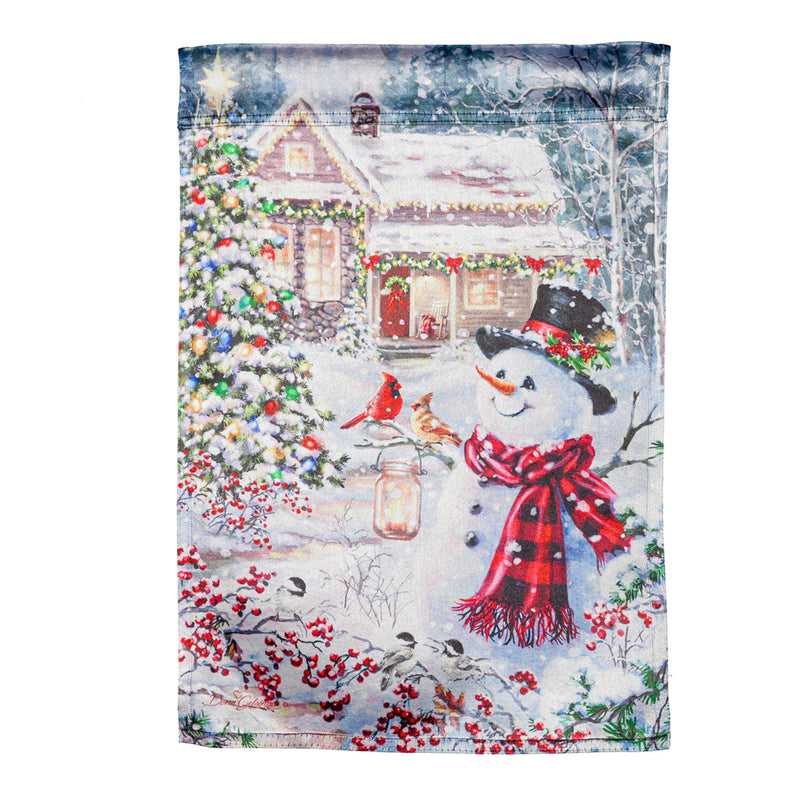 Cottage in the Snow Lustre House Flag,13lu10559