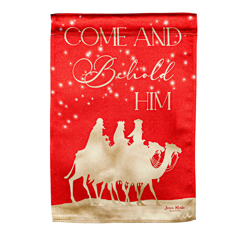 Red and Gold Christmas Night  Lustre Reversible House Flag,13lu10621fb