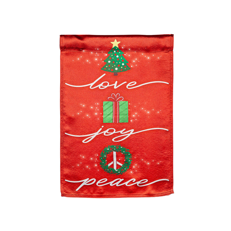 Love, Joy, Peace Lustre House Flag,13lu11234