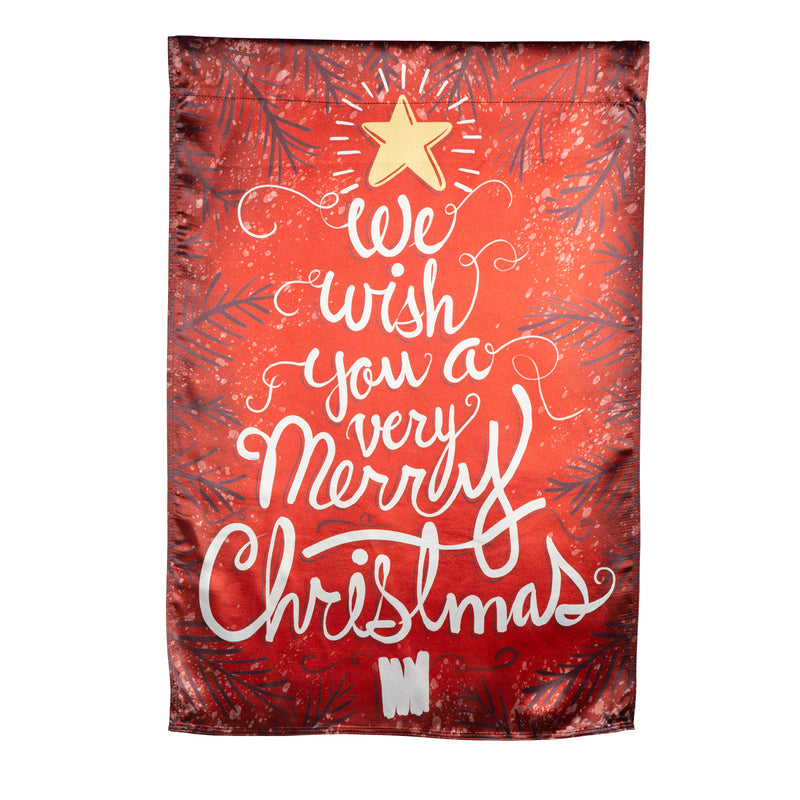 We Wish You a Merry Christmas Lustre Reversible House Flag,13lu11319fb