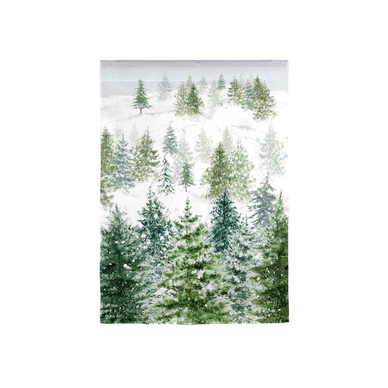 Snowy Forrest Lustre House Flag,13lu11323