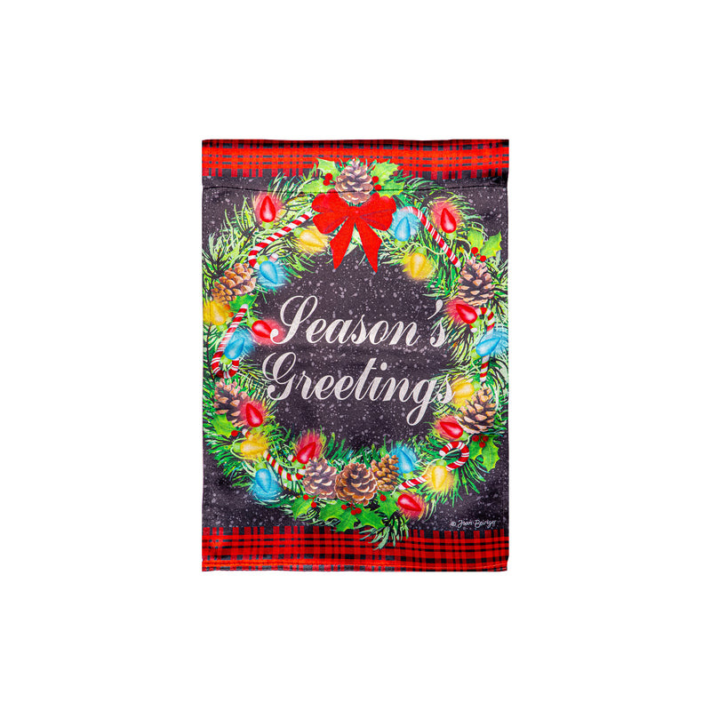 Season's Greeting Lustre House Flag,13lu12169