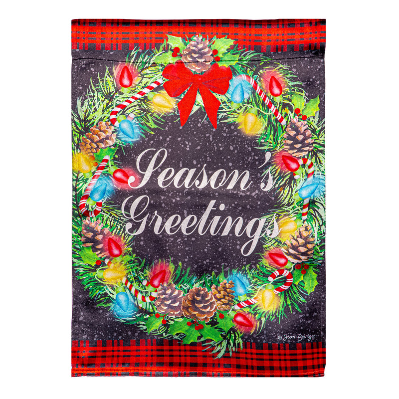 Season's Greeting Lustre House Flag,13lu12169