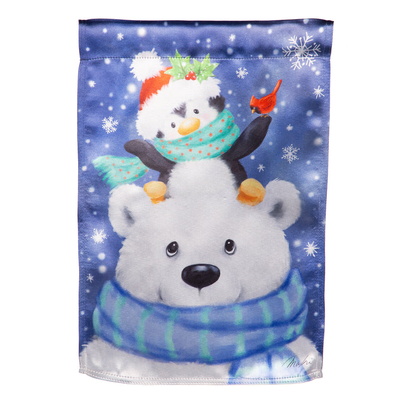 Polar Bear and Friends Lustre House Flag,13lu12179