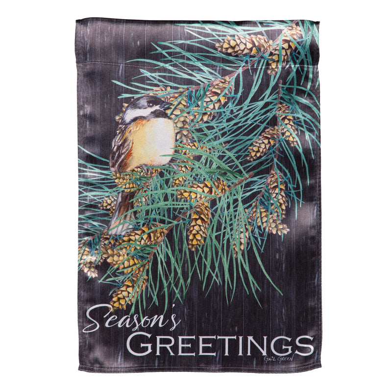 Season's Greeting Bird Lustre House Flag,13lu12225