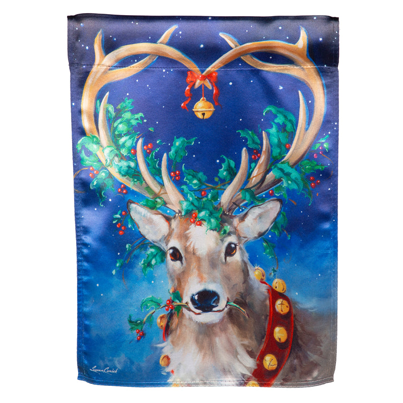 Santa's Reindeer Lustre House Flag,13lu12398