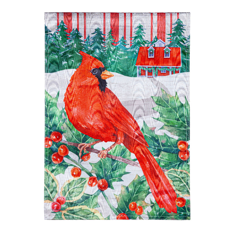 Cardinal Holiday Farmhouse  Moire House Flag,13m10825