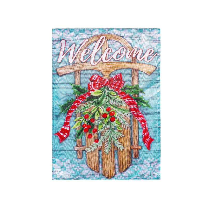 Welcome Sled Moire House Flag,13m11559