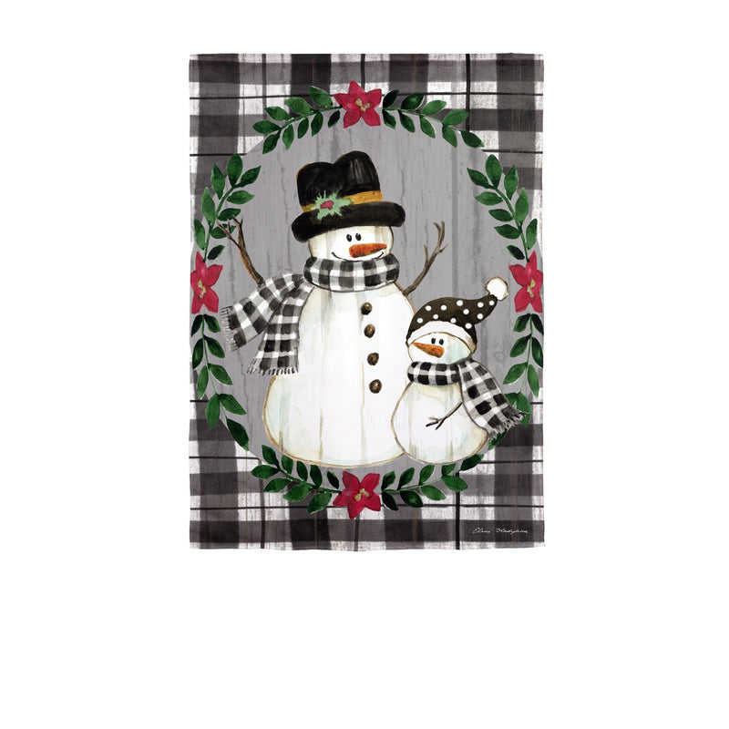 Country Snowmen Moire House Flag,13m12190