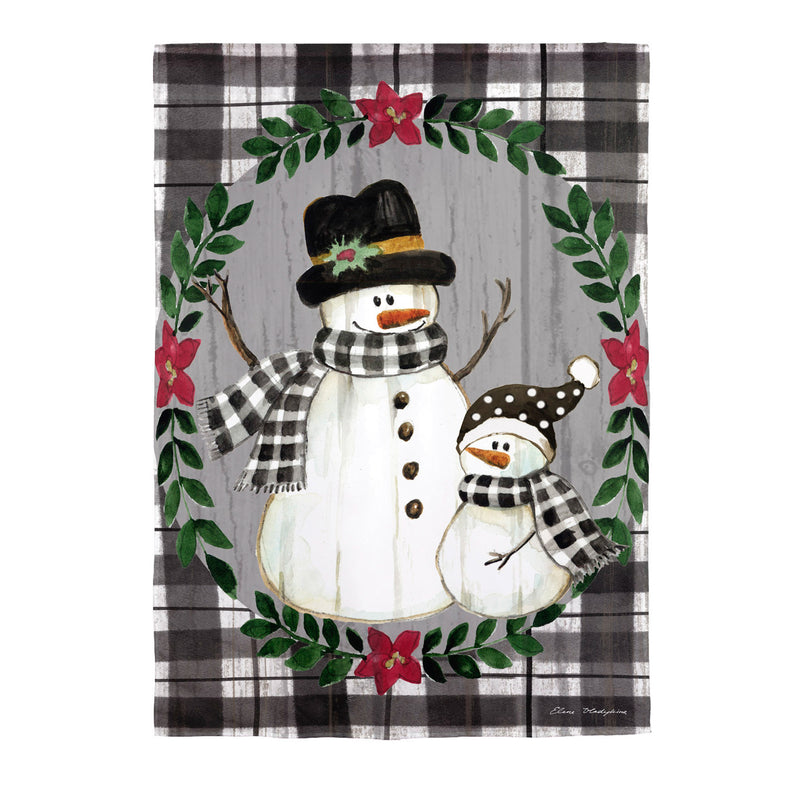 Country Snowmen Moire House Flag,13m12190