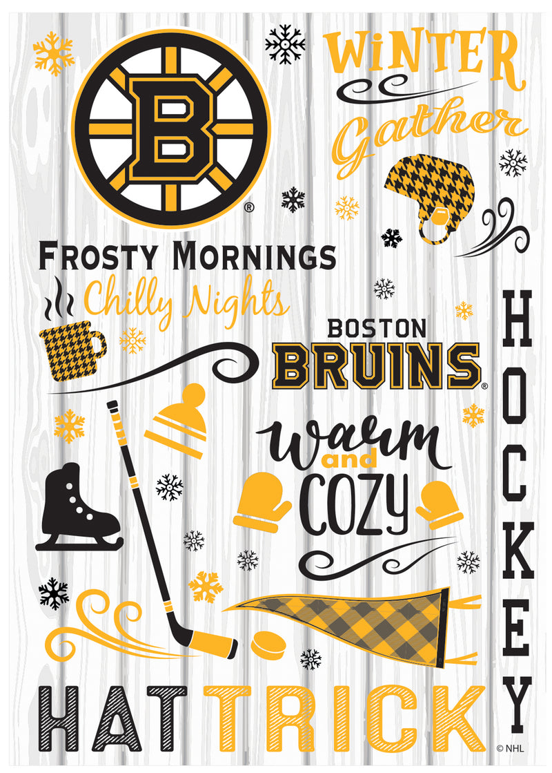 Boston Bruins, Moire Flag, House Size, Fall Seasonal,13m4351