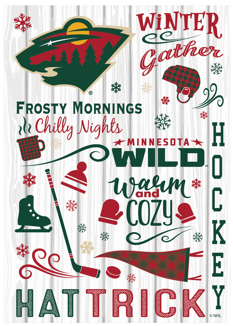Minnesota Wild, Moire Flag, House Size, Fall Seasonal,13m4363