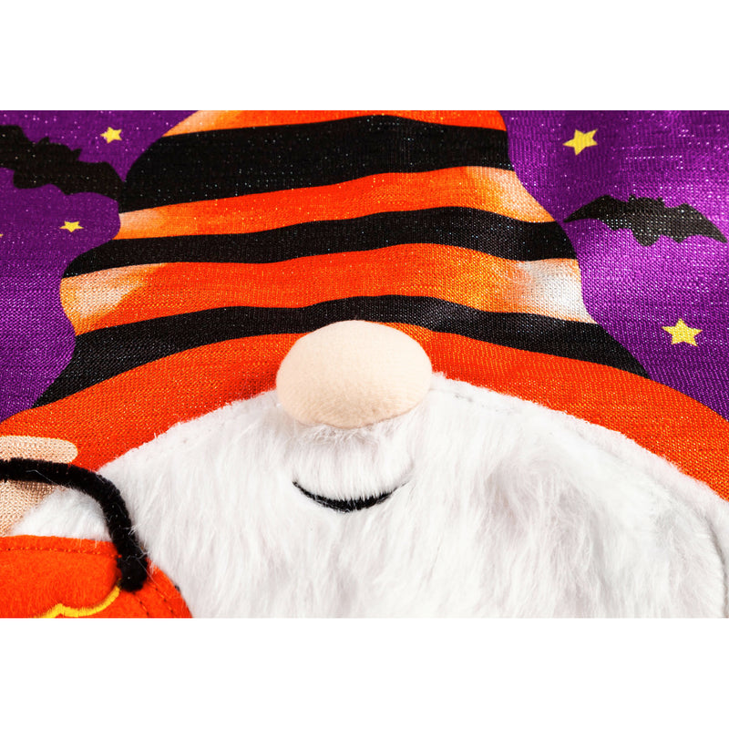 Halloween Gnome House Shimmer Linen Flag, 44"x28"inches