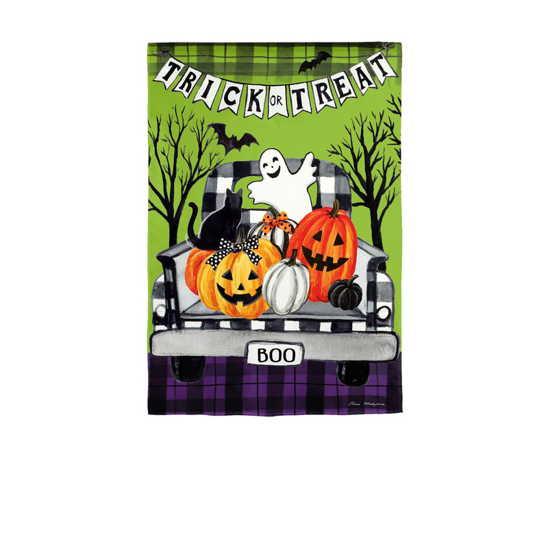 Trick-or-Treat Truck House Suede Flag,13s10004