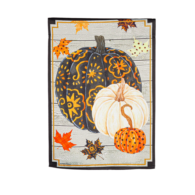 Patterned Pumpkins and Leaves House Suede Flag,13s10433