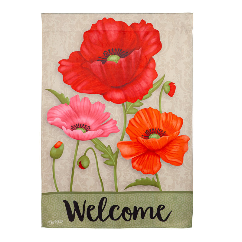 Poppy Welcome Suede House Flag,13s11270