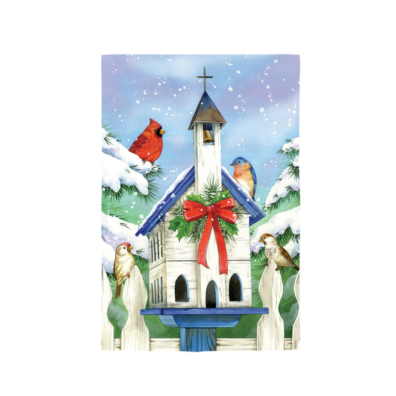 Christmas Bird House Suede Garden Flag,13s11340