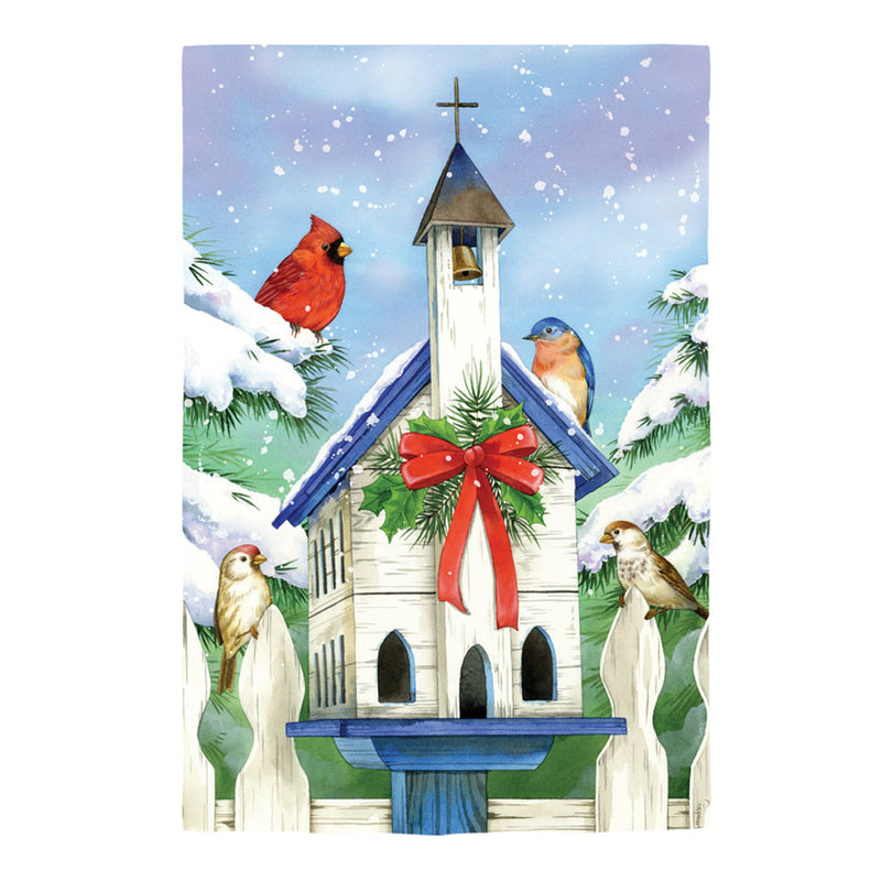 Christmas Bird House Suede Garden Flag,13s11340