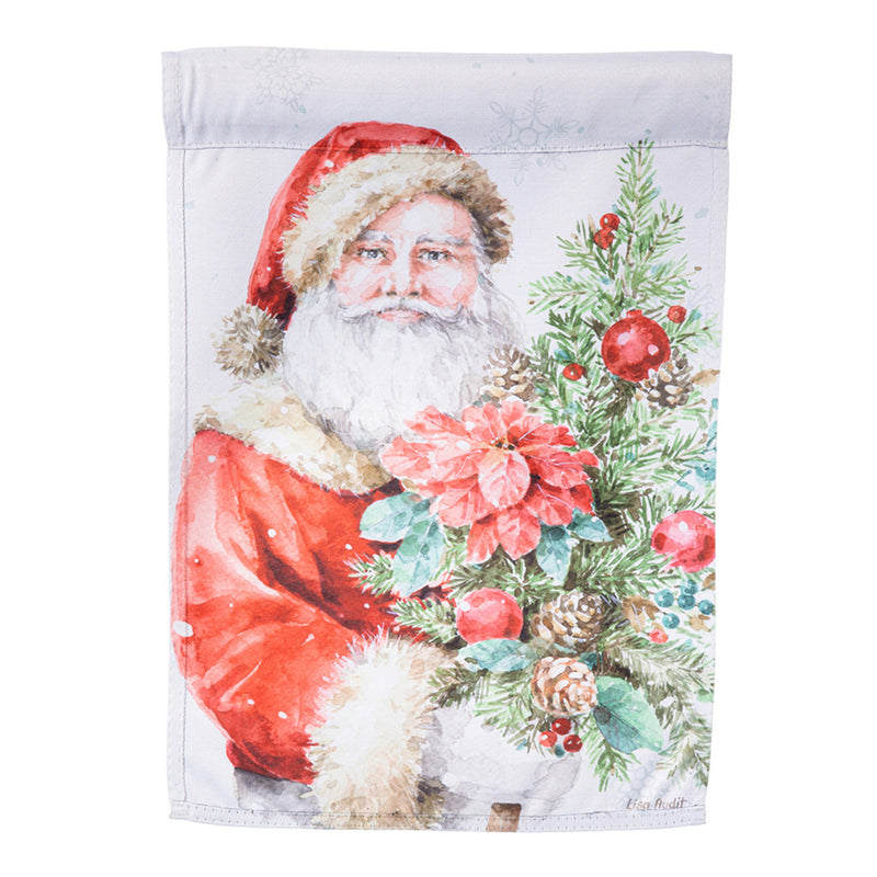 Santa and Christmas Tree Suede House Flag,13s11359