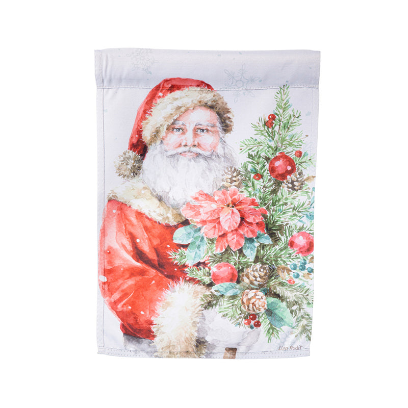 Santa and Christmas Tree Suede House Flag,13s11359