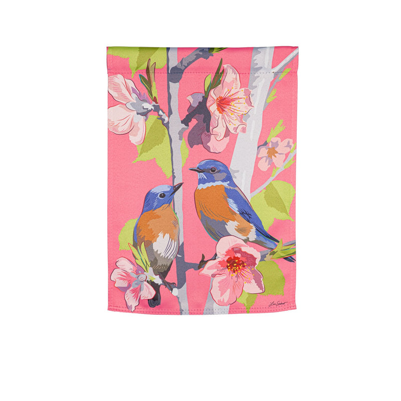 Birdies on Cherry Blossoms Suede House Flag,13s11465